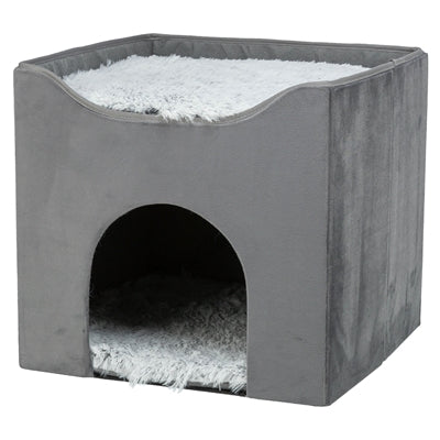 Harvey Cat House Grey-White/Black – 38 × 38 × 38 cm