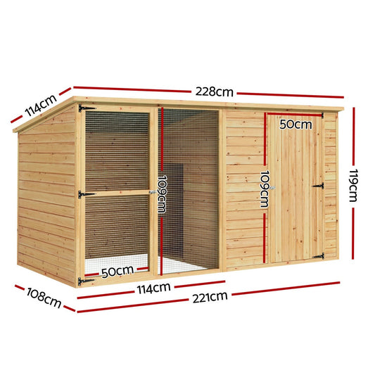 Extra Large Wooden Dog Kennel – 2.28 m