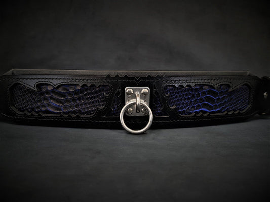 Indigo Leather Dog Collar